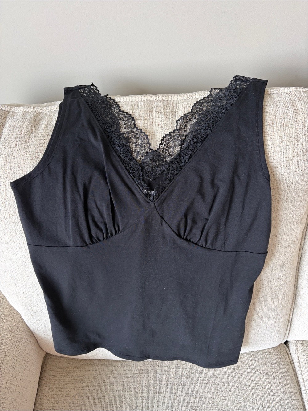 Black Lace-Trim Sleep Cami - Women Intimates